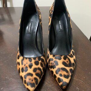 size 12 nine west tatiana leopard print heels used